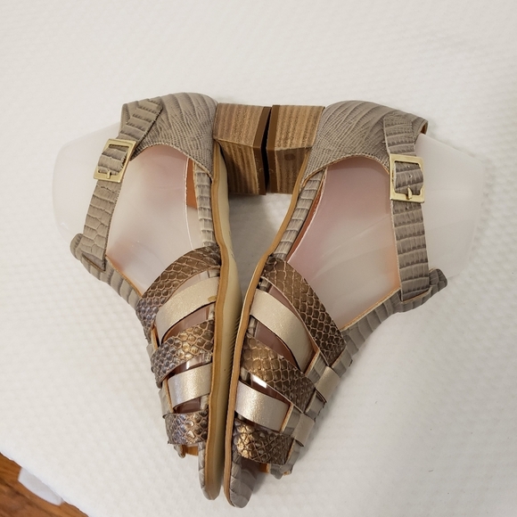 Roberto Figini Leather Open Toe Leather Buckle Close Size 37.5, Made In Italy - Picture 8 of 15